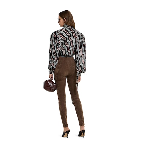 Printed silk twill shirt