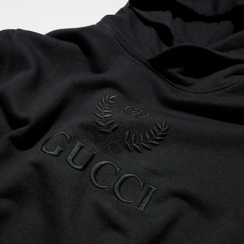 Cashmere jersey sweatshirt with embroidery