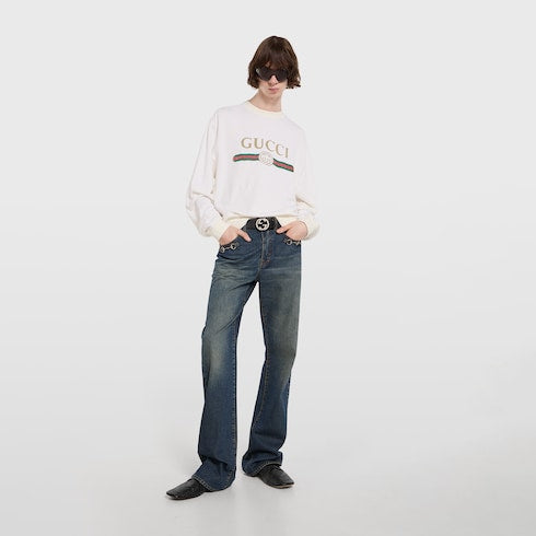 Cashmere blend sweatshirt with print