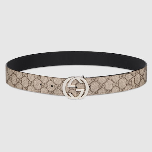 GG Supreme / Black Leather Reversible Belt