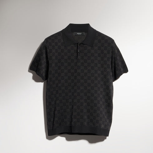 Viscose GG jacquard polo shirt