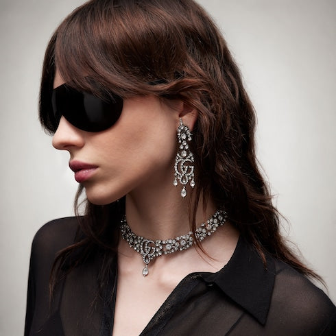 GG Marmont crystal chandelier earrings