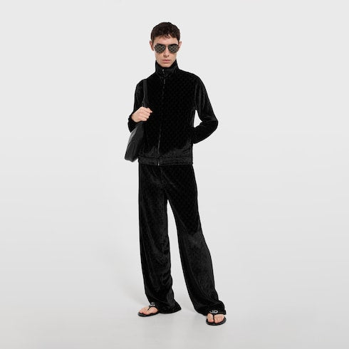 GG stretch velvet devoré zipped jacket