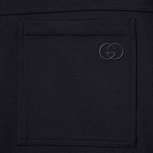 Cotton jersey jacket with embroidery
