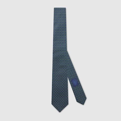 Interlocking G silk jacquard tie