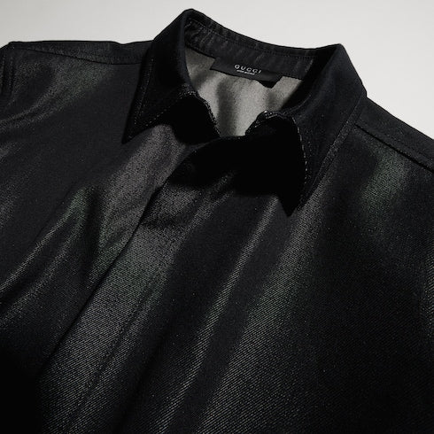 Cotton silk shirt with embroidery