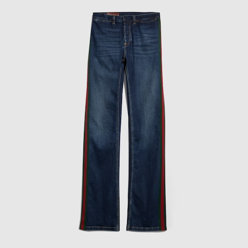 Cotton denim pants with Web