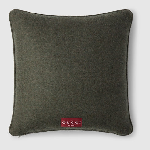 GG wool cashmere jacquard cushion