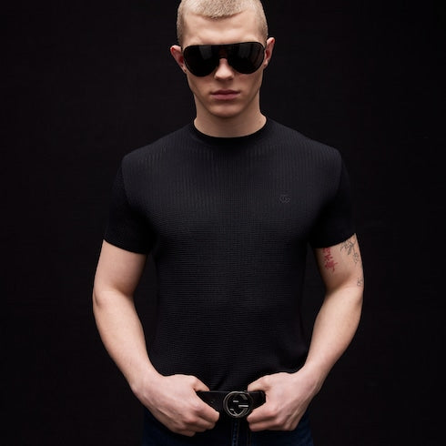 Technical knit fabric T-shirt