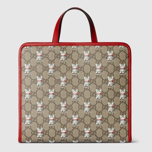 Children's printed GG tote bag