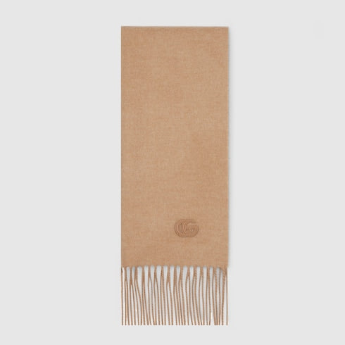 Cashmere scarf with patch