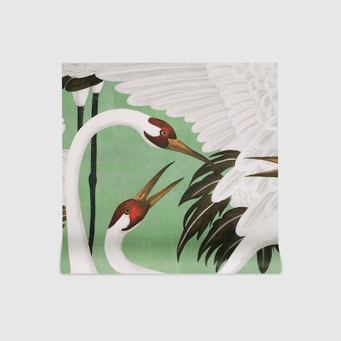 Heron print wallpaper