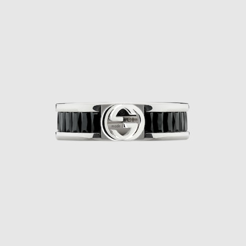Gucci Interlocking crystal ring