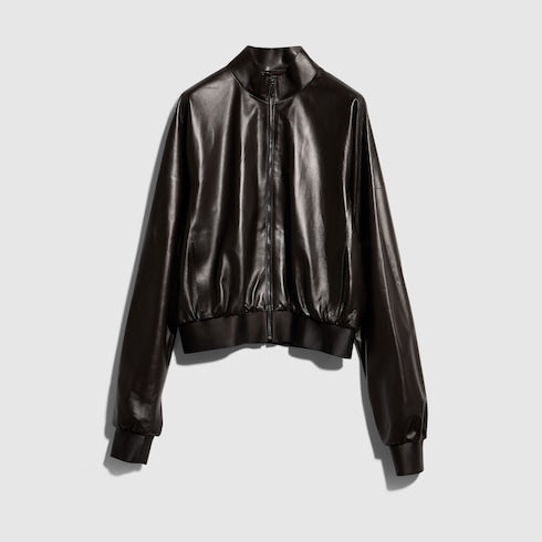 Soft nappa leather bomber jacket