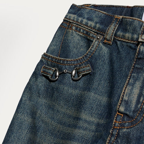 Children's denim pants with Horsebit
