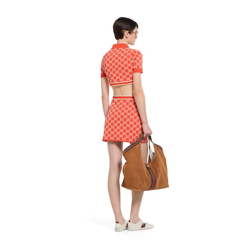 GG cotton jacquard cropped cardigan
