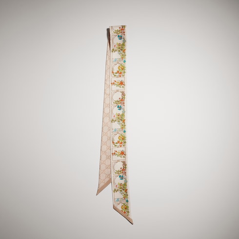 Printed silk twill ribbon
