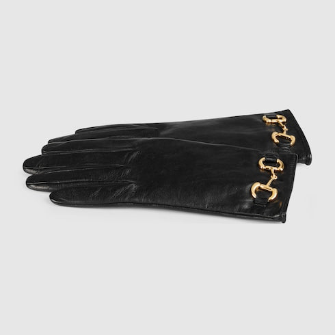 Leather gloves with Horsebit