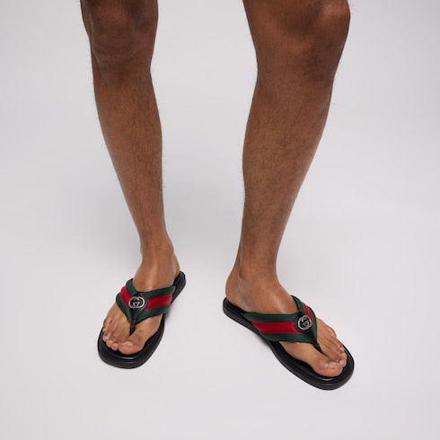 Men's thong sandal with Interlocking G