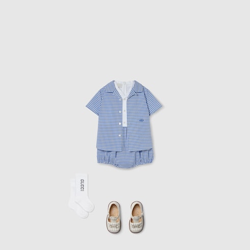 Baby gingham cotton one-piece
