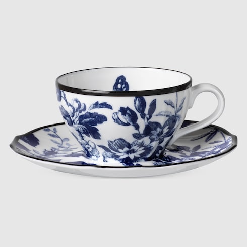 Herbarium teacup and saucer, set of two