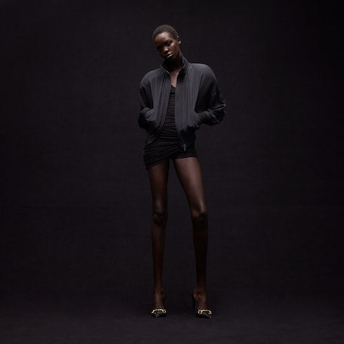 Silk poplin zip jacket