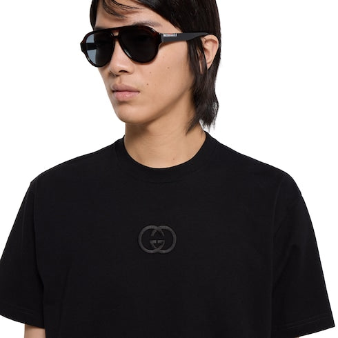 Cotton jersey T-shirt with embroidery