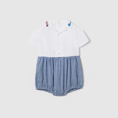 Baby gingham cotton one-piece