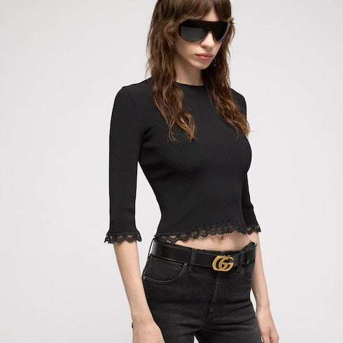 Fine matte viscose rib top