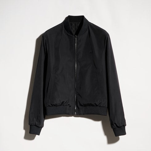 Reversible light silk faille zip jacket