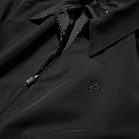 Stretch polyester zip jacket with embroidery