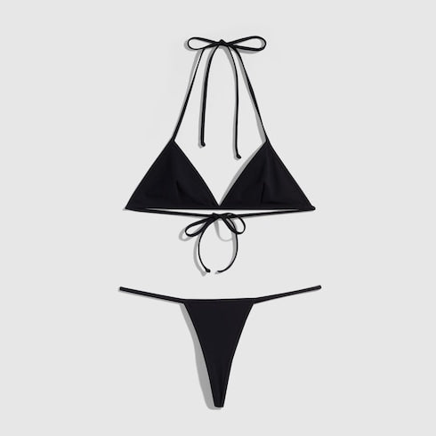 Stretch jersey bikini with Interlocking G