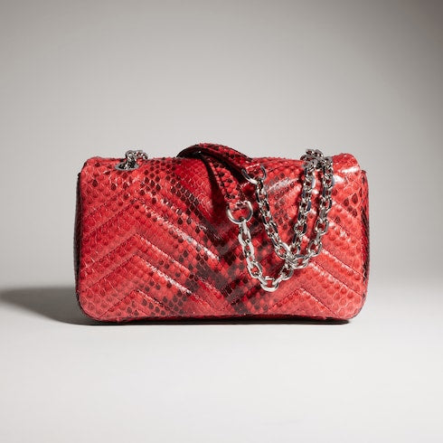 GG Marmont python small shoulder bag