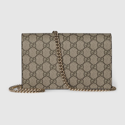 Bi-color GG Marmont wallet on chain