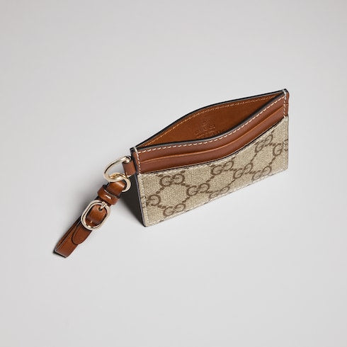 GG Emblem card case with strap