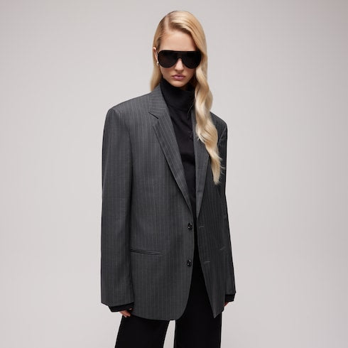 Pinstripe wool jacket