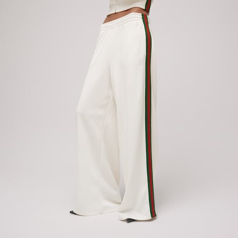 Rib cotton jersey leisure pants with Web