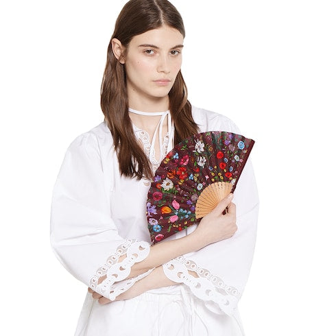 Small Flora print fan