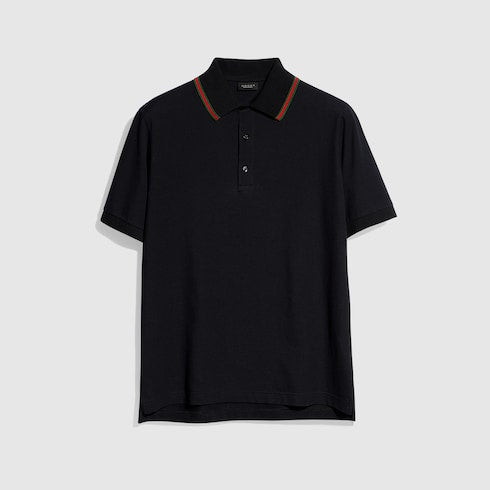 Cotton jersey piquet polo shirt