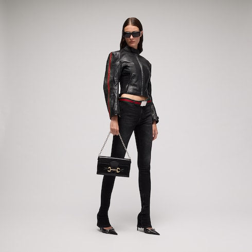 Leather biker jacket with Web