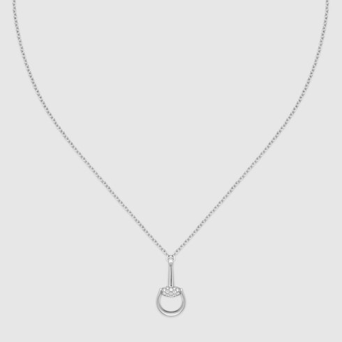 Gucci Horsebit diamond 18k pendant necklace