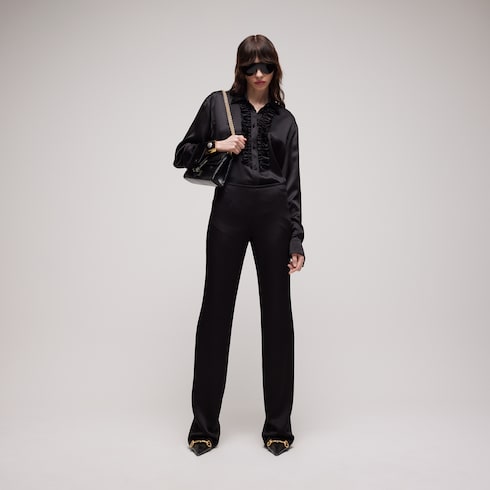 Crêpe satin pants