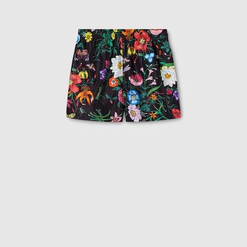 Printed nylon swim shorts