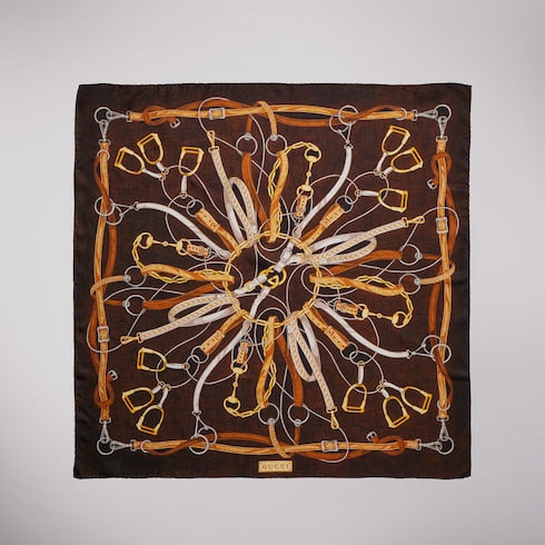 "Hard-Wear" printed silk carré