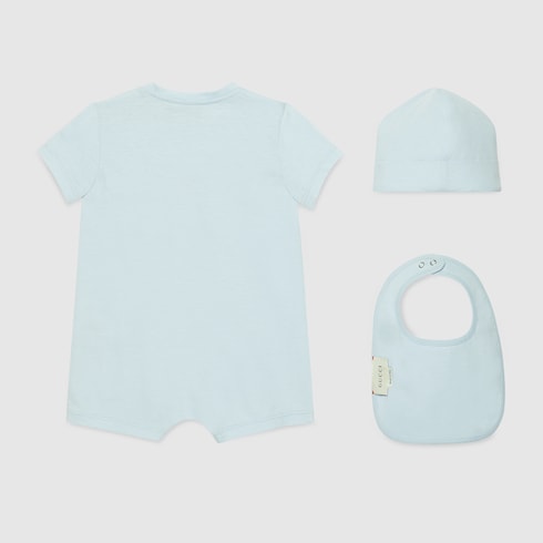 Baby cotton gift set with Gucci logo