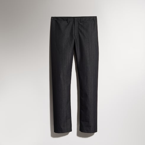 Cotton blend denim pants