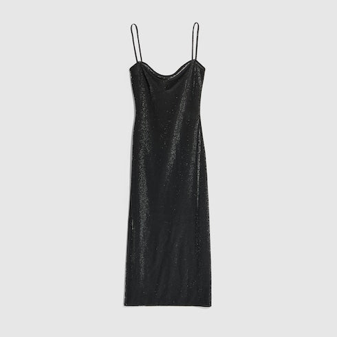 Jersey dress with iridescent effect