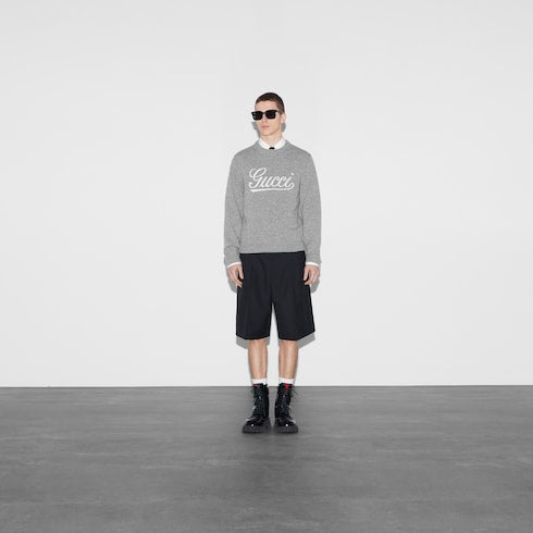 Wool sweater with Gucci intarsia