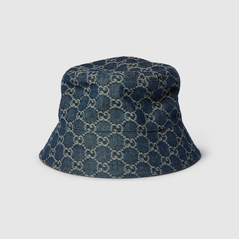 GG cotton denim bucket hat