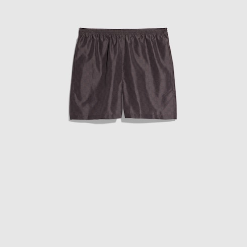 Printed polyester poplin swim shorts